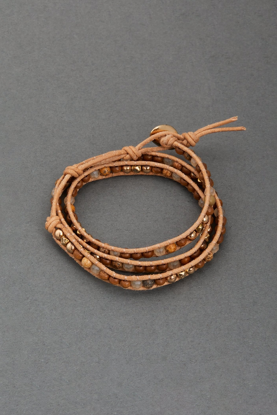 natural stone beaded wrap bracelet